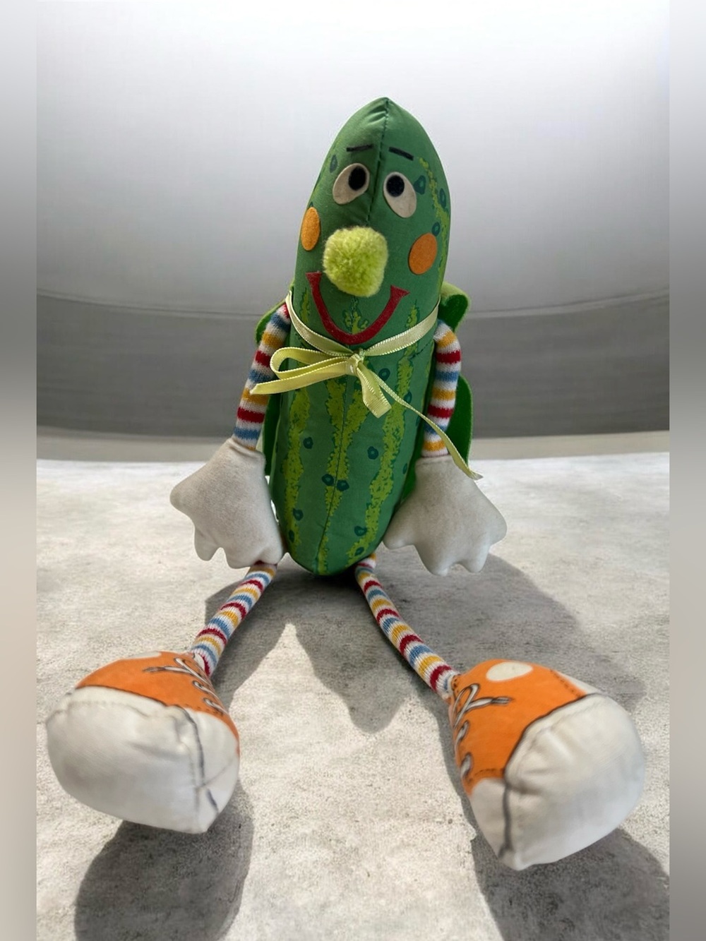 vintage 1980 "Super Pickle" plush doll produced by Amtoy for American Greetings.